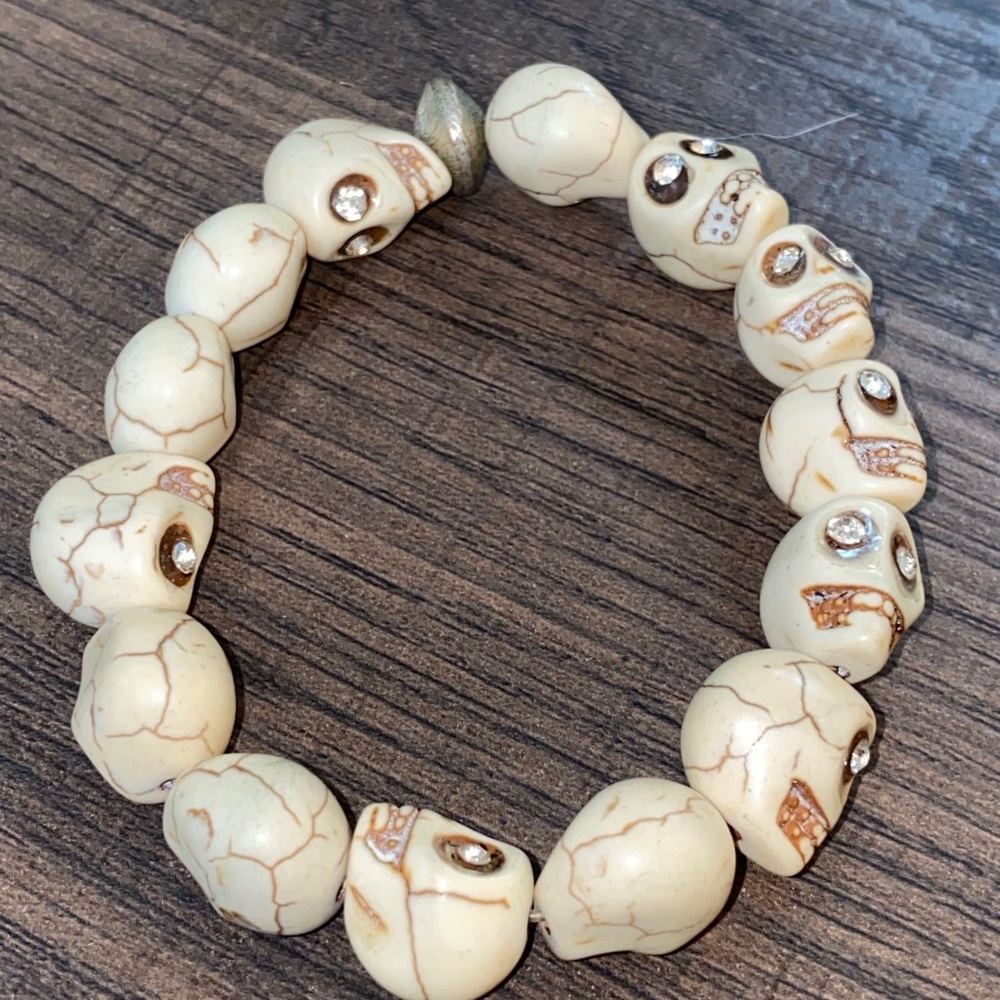 White skull Sisco Berluti Bracelet